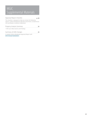 MGIC Appraisal Report Checklist