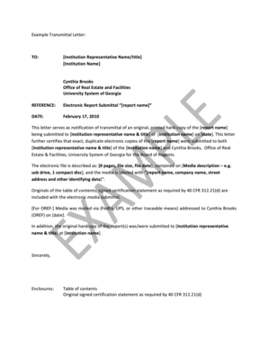 Example Transmittal Letter - University System of Georgia - usg