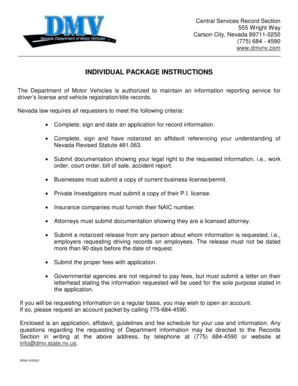 Nevada DMV Record Information Application