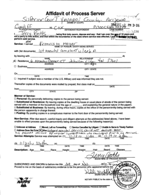 Affidavit of Process Server