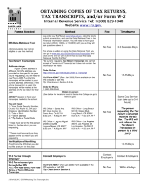 IRS Tax Return Transcript Request