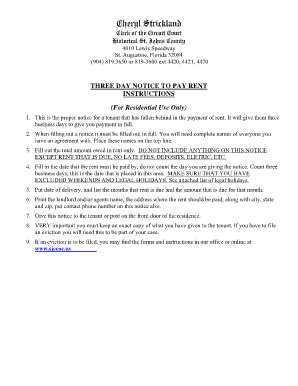 Three Day Notice to Pay Rent