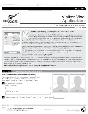 Visitor Visa Application for New Zealand