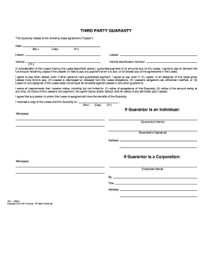 Third Party Guaranty for Lease Agreement