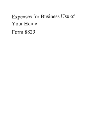 Form 8829 Expenses for Business Use of Your Home