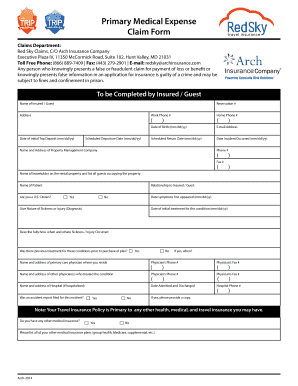 Primary Medical Expense Claim Form