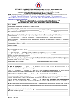 Request for Electric Permit