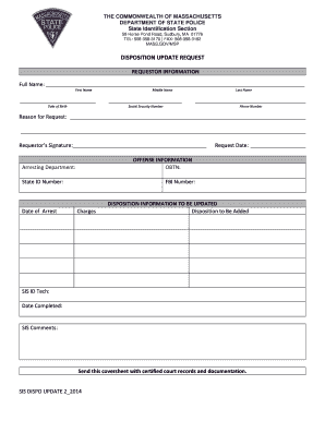 Massachusetts Criminal Record Correction Form