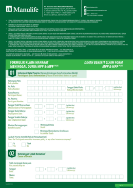 Manulife Indonesia Death Benefit Claim Form