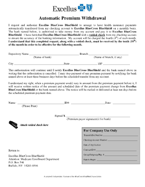 Automatic Premium Withdrawal Authorization