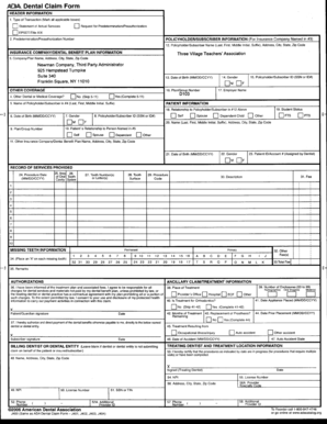 Fillable Online ADA. Dental Claim Form - TVTA Fax Email Print - pdfFiller