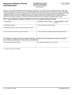 HUD Form 7015.15 Request for Release of Funds