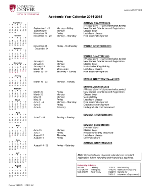 Year calendar 2015 - Academic Year Calendar 2014-2015 - du