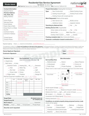 Residential Gas Service Agreement