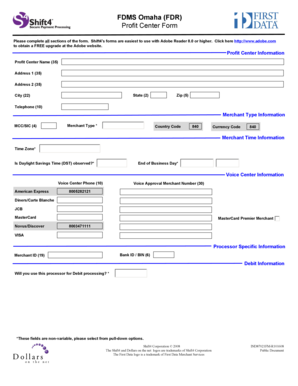 Shift4 Profit Center Form