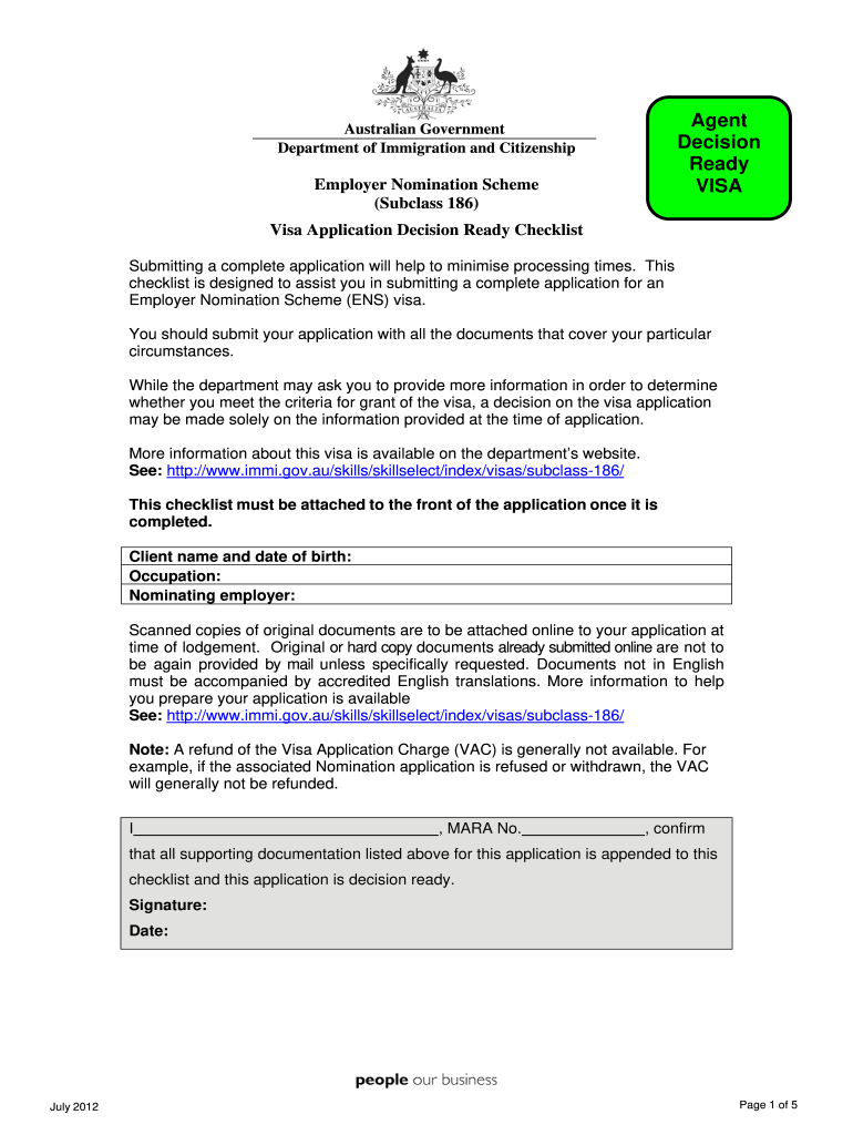 186 Visa Employer Nomination Form Nominasi Komite