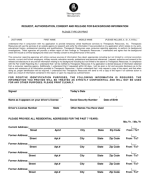 Background Check Authorization Form