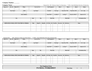 Employee Payroll Input Form