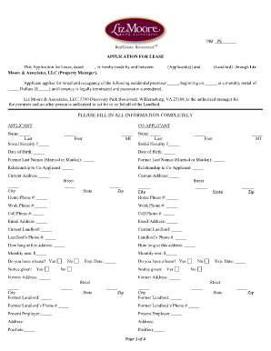 Application for Lease