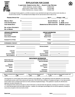 Application for Lease