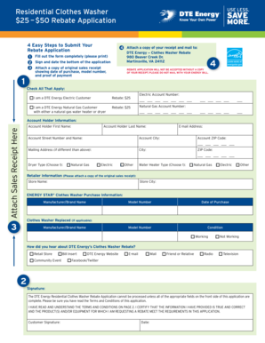 DTE Energy Residential Clothes Washer Rebate Application