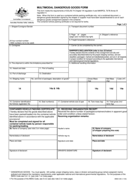 Multimodal Dangerous Goods Form