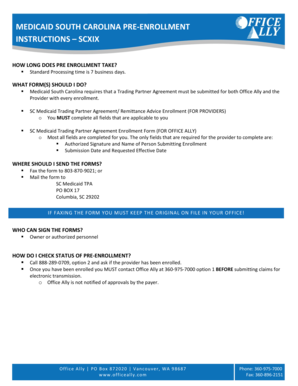 South Carolina Medicaid Trading Partner Agreement