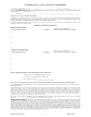 Land contract ohio - Land trust agreement fillable form