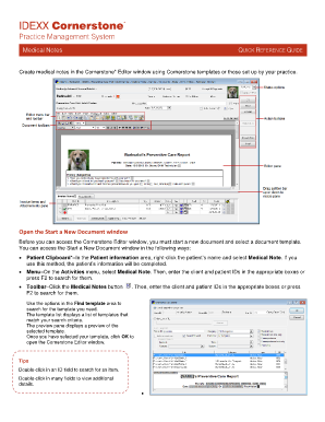 Quick reference guide templates - idexx cornerstone templates