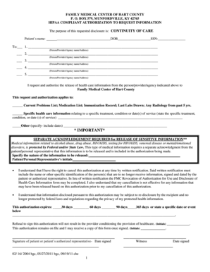 HIPAA Compliant Authorization to Request Information