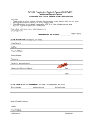 Preauthorized Electronic Payment Agreement