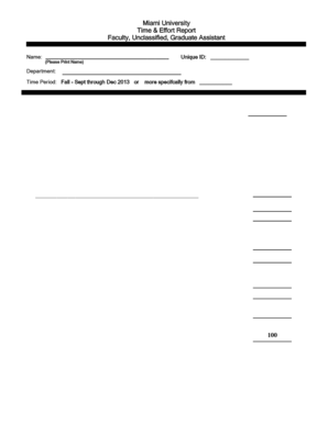Miami University Time and Effort Report