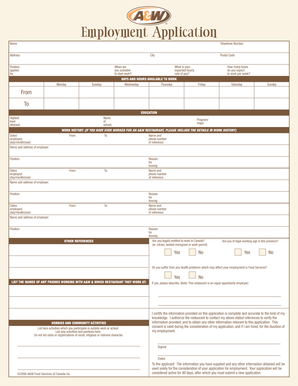 Employment Application Form