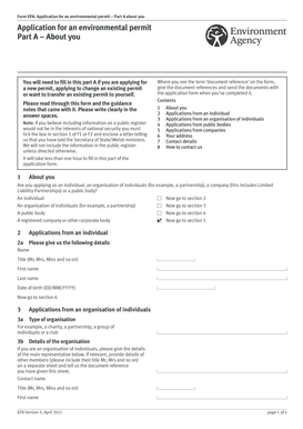 Environmental Permit Application Part A
