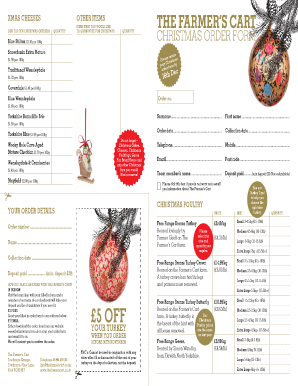 Christmas Cheese and Poultry Order Form