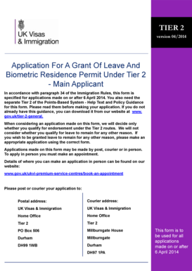 Leave forms - Application For A Grant Of Leave And Biometric Residence ... - Gov.uk