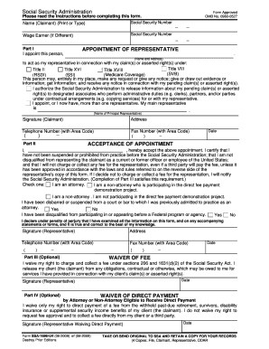 Social Security Representative Appointment Form
