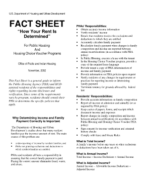 Section 8 forms for tenants - fact sheet how your rent is determined