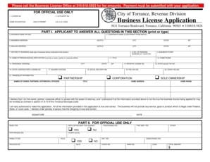Business License Application