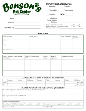 Employment Application Form