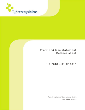 FIOH Profit and loss statement and balance sheet (pdf)