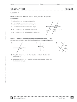 Chapter 3 Geometry Test Form B