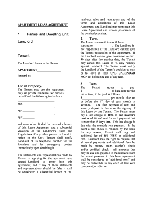 Apartment Lease Agreement
