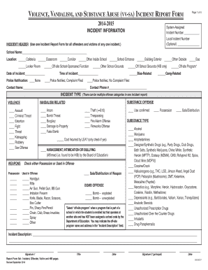 VV-SA Incident Report Form