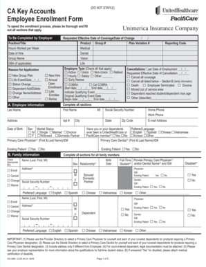 California Employee Enrollment Form