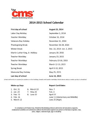 Feb 12 2015 calendar - cms calendar