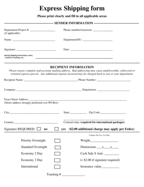 Express Shipping Form