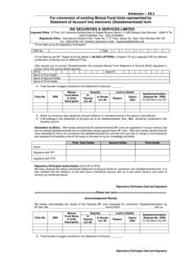 Mutual Fund Destatementization Request Form