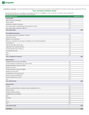 Your personal balance sheet - Desjardins