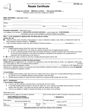 New York Resale Certificate